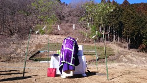 本日は、厳かな仏教形式の地鎮祭です。